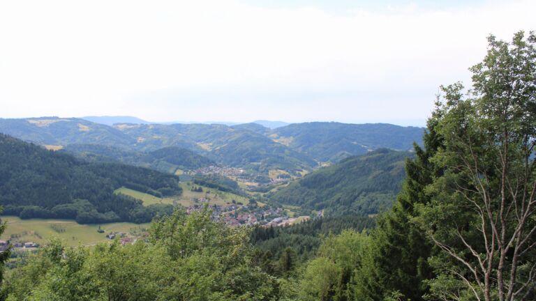 Dieses Bild zeigt eine Webcam-Aufnahme vom Achertal, aufgenommen am Samstag, den 25.07.2026 um 13:30 Uhr. Die Temperatur betrug 27.5°C.