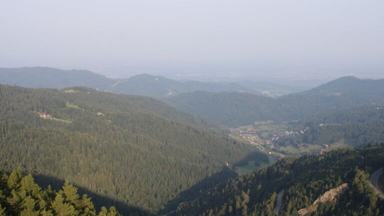 Dieses Bild zeigt eine Webcam-Aufnahme vom Achertal, aufgenommen am Freitag, den 15.08.2025 um 07:50 Uhr. Die Temperatur betrug 25°C.