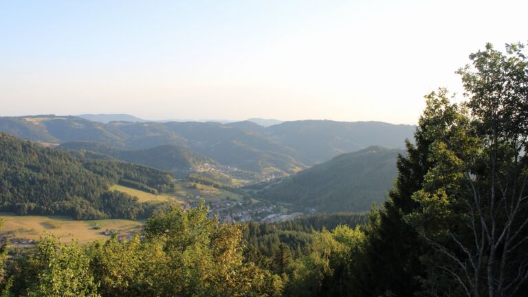 Dieses Bild zeigt eine Webcam-Aufnahme vom Achertal, aufgenommen am Freitag, den 14.08.2026 um 19:40 Uhr. Die Temperatur betrug 32.2°C.