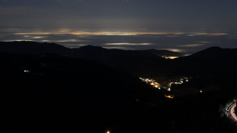 Dieses Bild zeigt eine Webcam-Aufnahme vom Achertal, aufgenommen am Sonntag, den 08.02.2026 um 06:10 Uhr. Die Temperatur betrug 3°C.