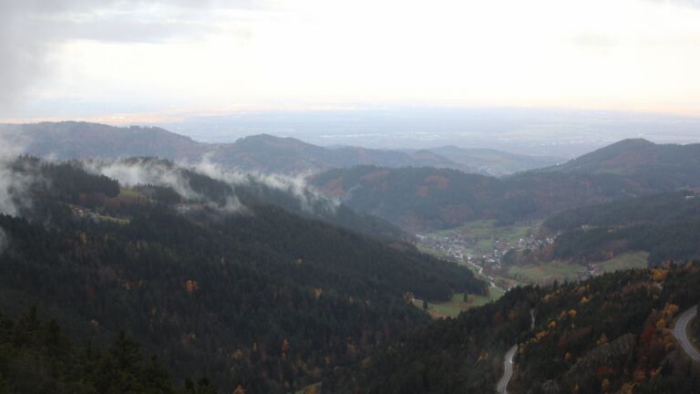 Dieses Bild zeigt eine Webcam-Aufnahme vom Achertal, aufgenommen am Montag, den 03.11.2025 um 08:00 Uhr. Die Temperatur betrug 2.9°C.