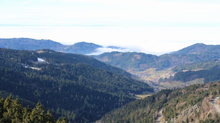 Dieses Bild zeigt eine Webcam-Aufnahme vom Achertal, aufgenommen am Donnerstag, den 05.02.2026 um 12:30 Uhr. Die Temperatur betrug 7°C.