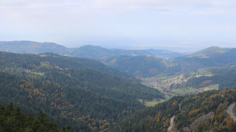 Dieses Bild zeigt eine Webcam-Aufnahme vom Achertal, aufgenommen am Sonntag, den 12.10.2025 um 11:50 Uhr. Die Temperatur betrug 7.5°C.