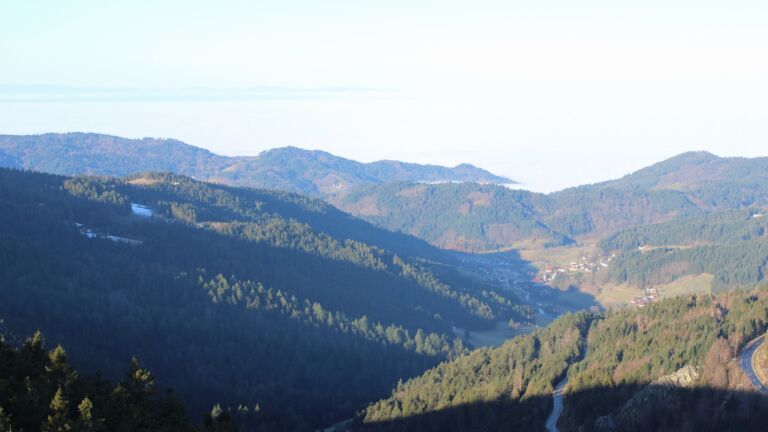 Dieses Bild zeigt eine Webcam-Aufnahme vom Achertal, aufgenommen am Sonntag, den 08.02.2026 um 09:30 Uhr. Die Temperatur betrug 2.9°C.