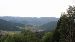 Dieses Bild zeigt eine Webcam-Aufnahme vom Achertal, aufgenommen am Montag, den 03.08.2026 um 17:50 Uhr. Die Temperatur betrug 30.9°C.