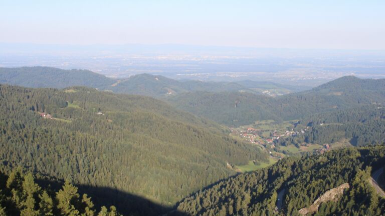 Dieses Bild zeigt eine Webcam-Aufnahme vom Achertal, aufgenommen am Montag, den 25.08.2025 um 08:10 Uhr. Die Temperatur betrug 13°C.