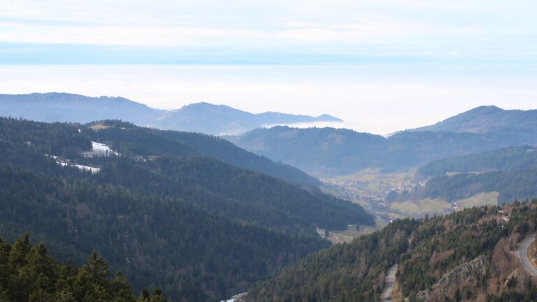 Dieses Bild zeigt eine Webcam-Aufnahme vom Achertal, aufgenommen am Freitag, den 23.01.2026 um 13:30 Uhr. Die Temperatur betrug 7.4°C.