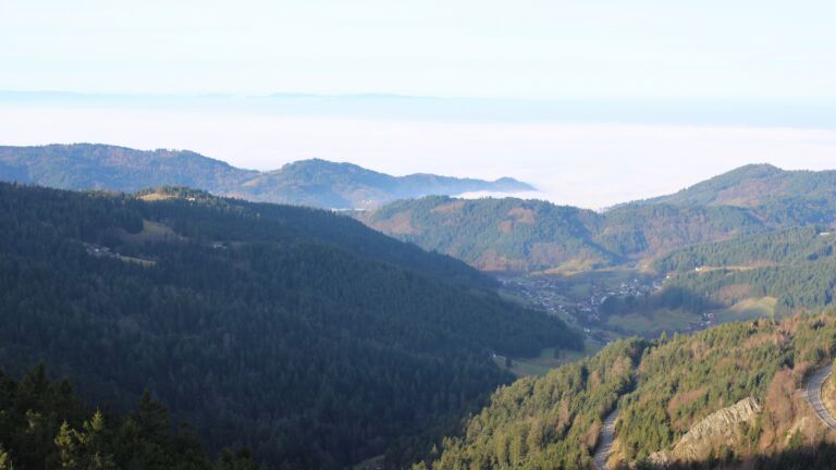 Dieses Bild zeigt eine Webcam-Aufnahme vom Achertal, aufgenommen am Sonntag, den 21.12.2025 um 10:10 Uhr. Die Temperatur betrug 6.1°C.