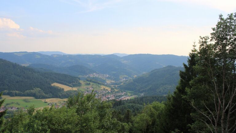 Dieses Bild zeigt eine Webcam-Aufnahme vom Achertal, aufgenommen am Freitag, den 26.06.2026 um 19:20 Uhr. Die Temperatur betrug 33.5°C.