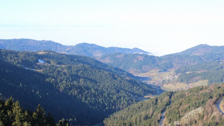 Dieses Bild zeigt eine Webcam-Aufnahme vom Achertal, aufgenommen am Sonntag, den 08.02.2026 um 10:10 Uhr. Die Temperatur betrug 3.6°C.