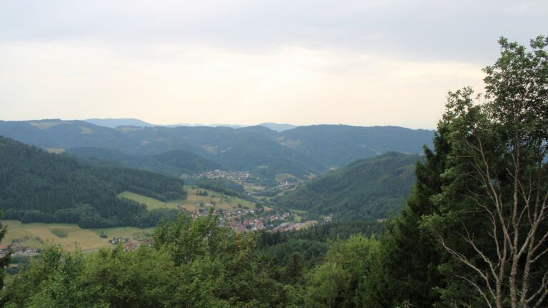 Dieses Bild zeigt eine Webcam-Aufnahme vom Achertal, aufgenommen am Montag, den 03.08.2026 um 17:30 Uhr. Die Temperatur betrug 31.7°C.