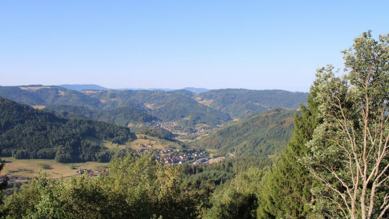 Dieses Bild zeigt eine Webcam-Aufnahme vom Achertal, aufgenommen am Freitag, den 14.08.2026 um 09:00 Uhr. Die Temperatur betrug 30.1°C.