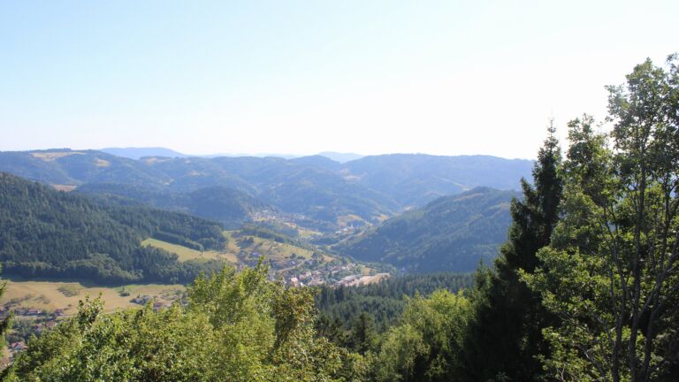 Dieses Bild zeigt eine Webcam-Aufnahme vom Achertal, aufgenommen am Mittwoch, den 12.08.2026 um 17:30 Uhr. Die Temperatur betrug 34.2°C.