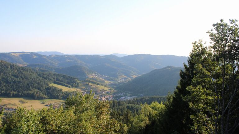 Dieses Bild zeigt eine Webcam-Aufnahme vom Achertal, aufgenommen am Freitag, den 14.08.2026 um 19:10 Uhr. Die Temperatur betrug 35.4°C.