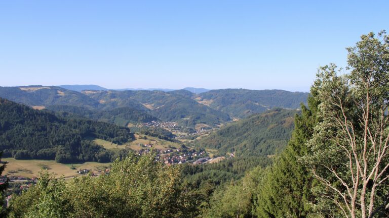 Dieses Bild zeigt eine Webcam-Aufnahme vom Achertal, aufgenommen am Donnerstag, den 13.08.2026 um 09:50 Uhr. Die Temperatur betrug 28.1°C.