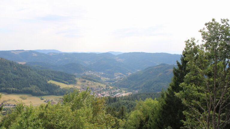 Dieses Bild zeigt eine Webcam-Aufnahme vom Achertal, aufgenommen am Samstag, den 15.08.2026 um 17:00 Uhr. Die Temperatur betrug 32.8°C.