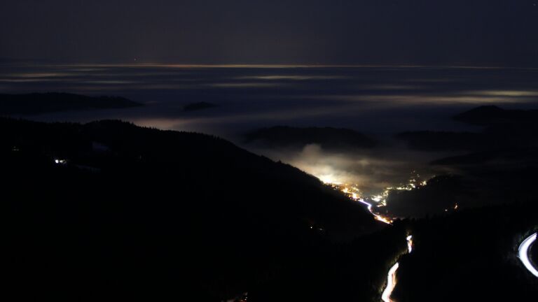 Dieses Bild zeigt eine Webcam-Aufnahme vom Achertal, aufgenommen am Montag, den 19.01.2026 um 06:50 Uhr. Die Temperatur betrug 3.4°C.