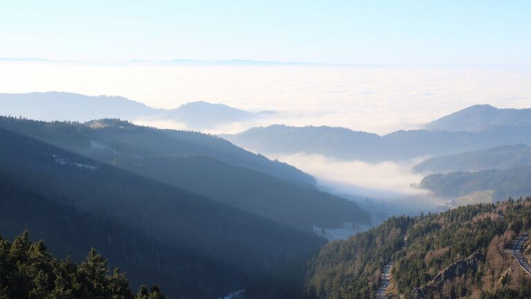 Dieses Bild zeigt eine Webcam-Aufnahme vom Achertal, aufgenommen am Montag, den 29.12.2025 um 14:50 Uhr. Die Temperatur betrug 2.9°C.