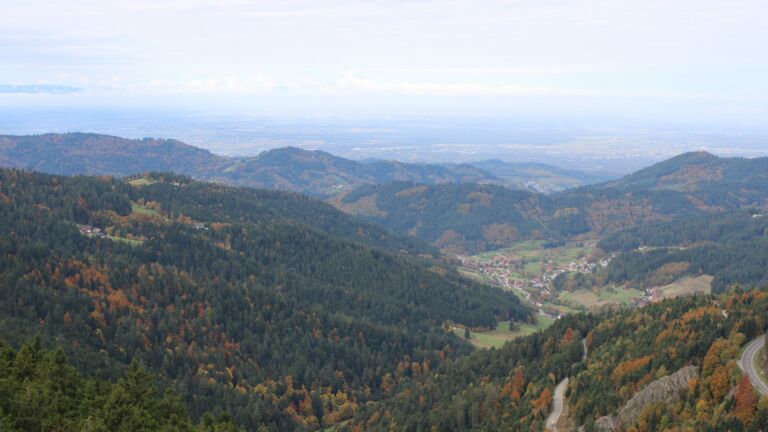 Dieses Bild zeigt eine Webcam-Aufnahme vom Achertal, aufgenommen am Freitag, den 17.10.2025 um 11:10 Uhr. Die Temperatur betrug 7.4°C.