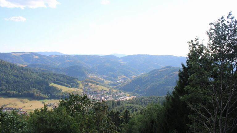 Dieses Bild zeigt eine Webcam-Aufnahme vom Achertal, aufgenommen am Mittwoch, den 19.08.2026 um 17:30 Uhr. Die Temperatur betrug 30.2°C.