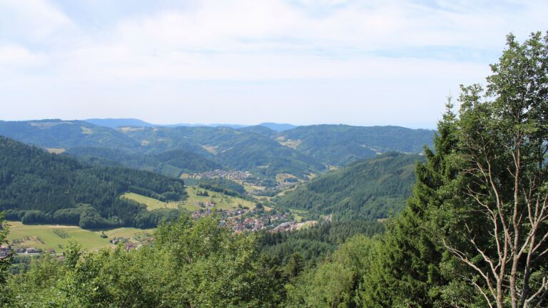 Dieses Bild zeigt eine Webcam-Aufnahme vom Achertal, aufgenommen am Montag, den 13.07.2026 um 12:10 Uhr. Die Temperatur betrug 27.9°C.