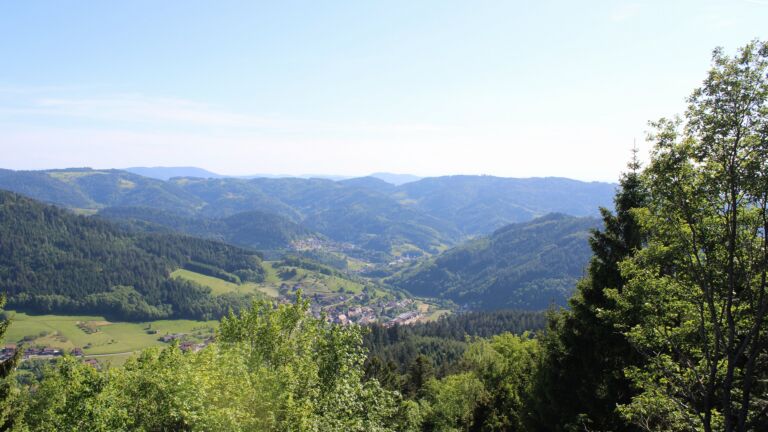 Dieses Bild zeigt eine Webcam-Aufnahme vom Achertal, aufgenommen am Freitag, den 22.05.2026 um 17:30 Uhr. Die Temperatur betrug 29.5°C.