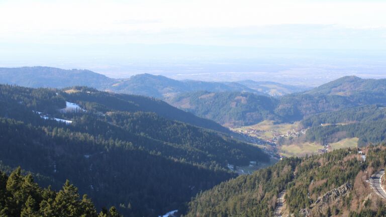 Dieses Bild zeigt eine Webcam-Aufnahme vom Achertal, aufgenommen am Freitag, den 16.01.2026 um 13:10 Uhr. Die Temperatur betrug 8.9°C.