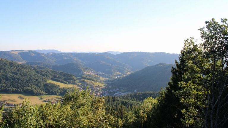 Dieses Bild zeigt eine Webcam-Aufnahme vom Achertal, aufgenommen am Donnerstag, den 13.08.2026 um 19:20 Uhr. Die Temperatur betrug 32.2°C.