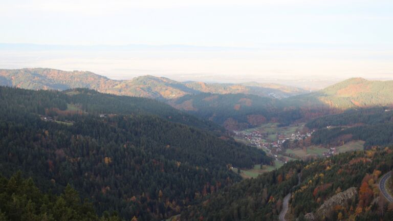 Dieses Bild zeigt eine Webcam-Aufnahme vom Achertal, aufgenommen am Freitag, den 31.10.2025 um 07:50 Uhr. Die Temperatur betrug 8.9°C.