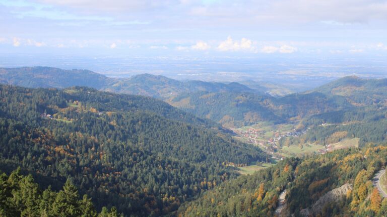 Dieses Bild zeigt eine Webcam-Aufnahme vom Achertal, aufgenommen am Dienstag, den 14.10.2025 um 11:30 Uhr. Die Temperatur betrug 9.4°C.