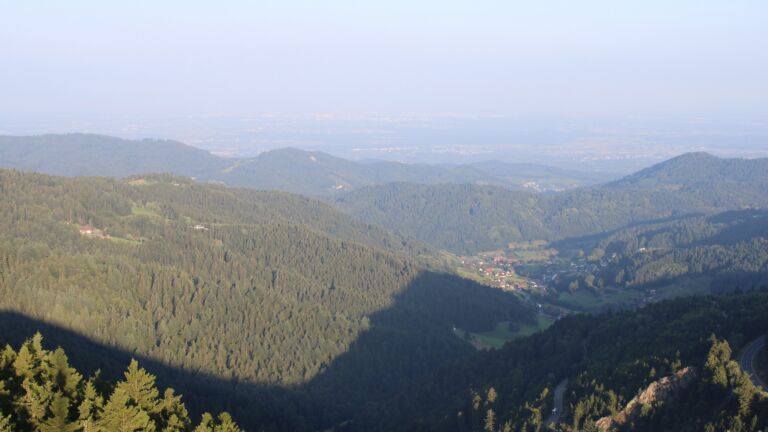 Dieses Bild zeigt eine Webcam-Aufnahme vom Achertal, aufgenommen am Montag, den 11.08.2025 um 07:30 Uhr. Die Temperatur betrug 16.8°C.