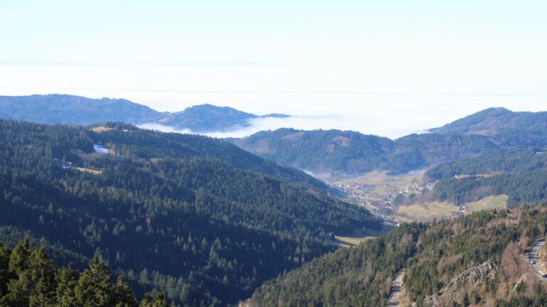 Dieses Bild zeigt eine Webcam-Aufnahme vom Achertal, aufgenommen am Sonntag, den 08.02.2026 um 12:40 Uhr. Die Temperatur betrug 4.8°C.