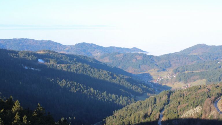 Dieses Bild zeigt eine Webcam-Aufnahme vom Achertal, aufgenommen am Sonntag, den 08.02.2026 um 09:40 Uhr. Die Temperatur betrug 3.1°C.