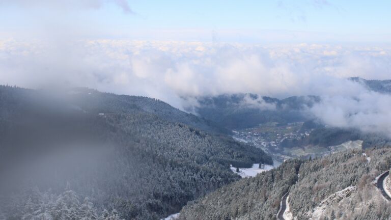 Dieses Bild zeigt eine Webcam-Aufnahme vom Achertal, aufgenommen am Freitag, den 21.11.2025 um 11:50 Uhr. Die Temperatur betrug -4.5°C.