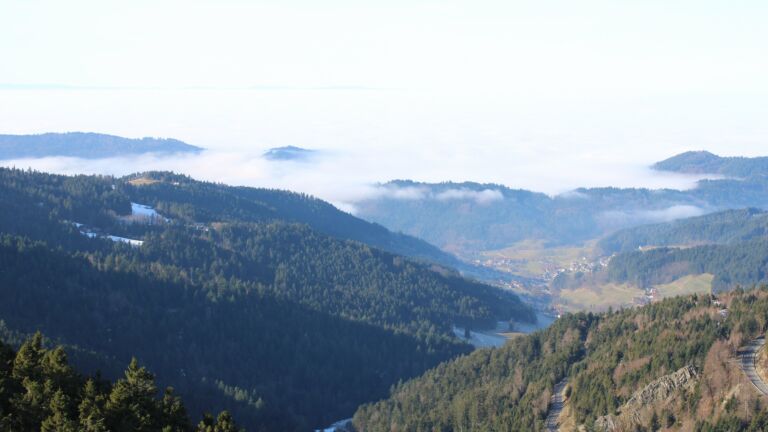 Dieses Bild zeigt eine Webcam-Aufnahme vom Achertal, aufgenommen am Montag, den 19.01.2026 um 12:10 Uhr. Die Temperatur betrug 9.4°C.