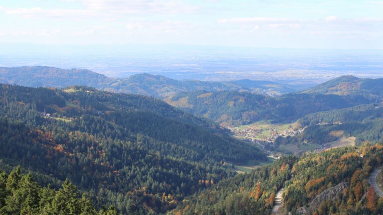 Dieses Bild zeigt eine Webcam-Aufnahme vom Achertal, aufgenommen am Samstag, den 18.10.2025 um 13:30 Uhr. Die Temperatur betrug 8.1°C.