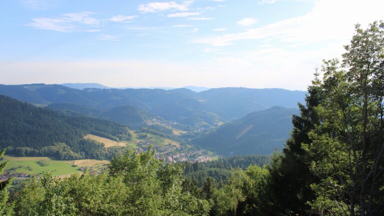 Dieses Bild zeigt eine Webcam-Aufnahme vom Achertal, aufgenommen am Dienstag, den 23.06.2026 um 18:50 Uhr. Die Temperatur betrug 34°C.