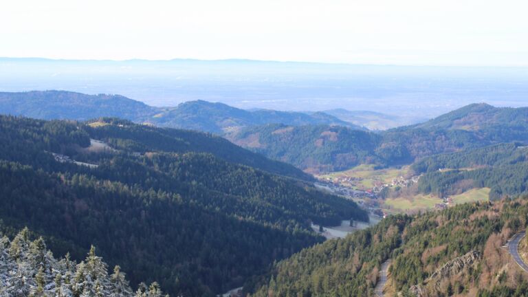 Dieses Bild zeigt eine Webcam-Aufnahme vom Achertal, aufgenommen am Montag, den 01.12.2025 um 12:30 Uhr. Die Temperatur betrug 3.1°C.