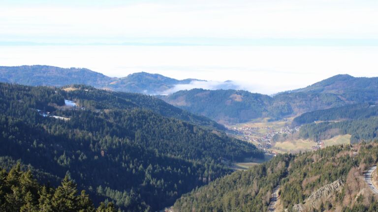 Dieses Bild zeigt eine Webcam-Aufnahme vom Achertal, aufgenommen am Donnerstag, den 05.02.2026 um 12:00 Uhr. Die Temperatur betrug 7.1°C.