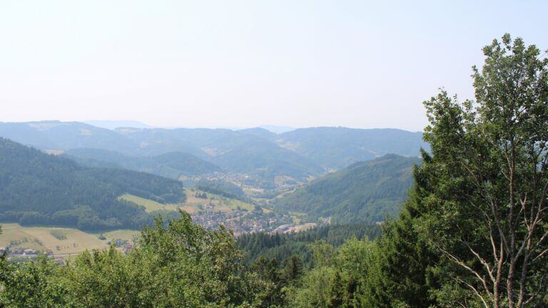 Dieses Bild zeigt eine Webcam-Aufnahme vom Achertal, aufgenommen am Donnerstag, den 30.07.2026 um 13:10 Uhr. Die Temperatur betrug 34.4°C.