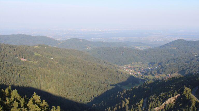 Dieses Bild zeigt eine Webcam-Aufnahme vom Achertal, aufgenommen am Dienstag, den 19.08.2025 um 07:50 Uhr. Die Temperatur betrug 18.7°C.