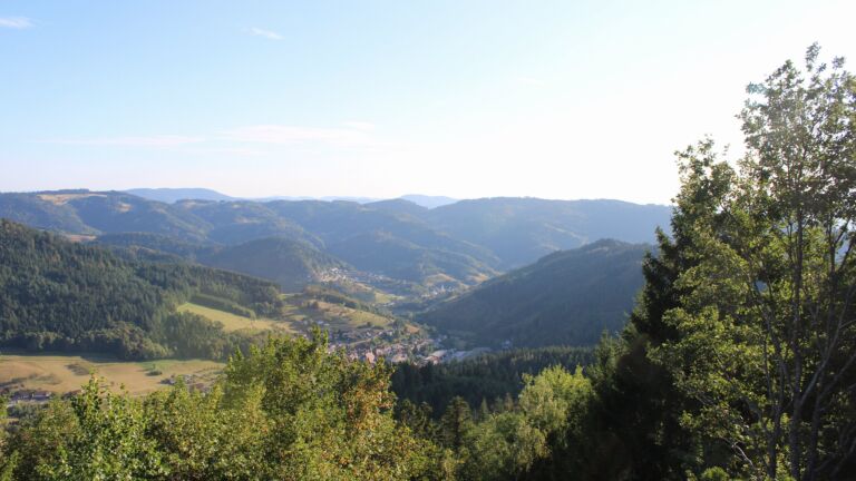 Dieses Bild zeigt eine Webcam-Aufnahme vom Achertal, aufgenommen am Mittwoch, den 19.08.2026 um 18:50 Uhr. Die Temperatur betrug 29.6°C.