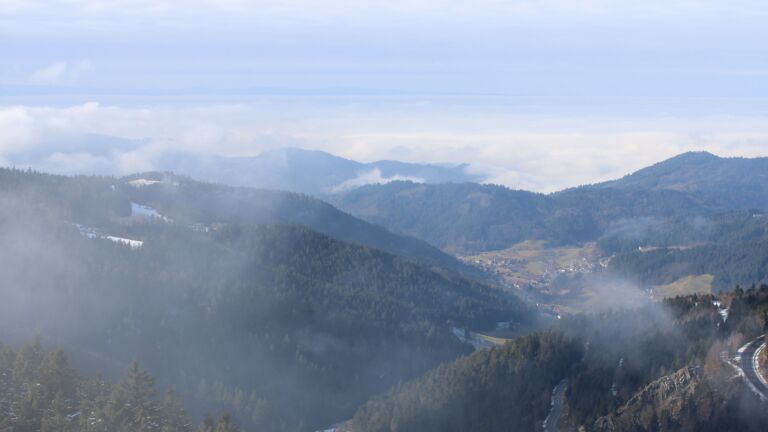 Dieses Bild zeigt eine Webcam-Aufnahme vom Achertal, aufgenommen am Samstag, den 31.01.2026 um 13:00 Uhr. Die Temperatur betrug 7.4°C.