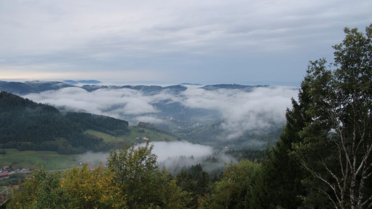 Dieses Bild zeigt eine Webcam-Aufnahme vom Achertal, aufgenommen am Sonntag, den 18.10.2026 um 18:20 Uhr. Die Temperatur betrug 7.4°C.