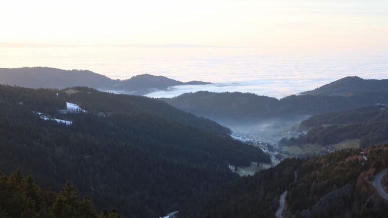 Dieses Bild zeigt eine Webcam-Aufnahme vom Achertal, aufgenommen am Mittwoch, den 21.01.2026 um 16:50 Uhr. Die Temperatur betrug 4.2°C.