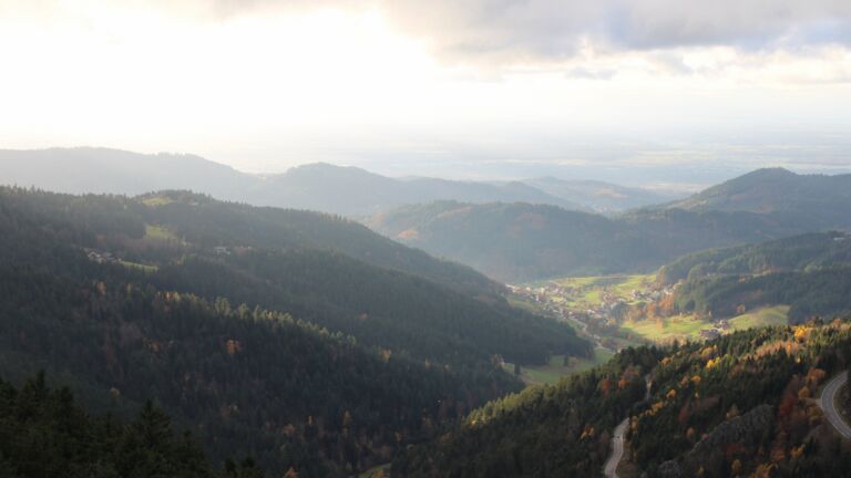 Dieses Bild zeigt eine Webcam-Aufnahme vom Achertal, aufgenommen am Montag, den 03.11.2025 um 16:00 Uhr. Die Temperatur betrug 5.6°C.