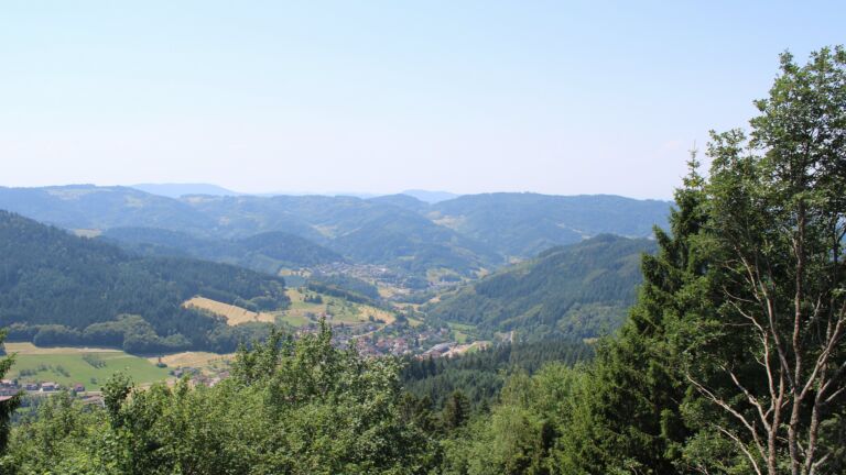 Dieses Bild zeigt eine Webcam-Aufnahme vom Achertal, aufgenommen am Samstag, den 27.06.2026 um 13:00 Uhr. Die Temperatur betrug 33.8°C.