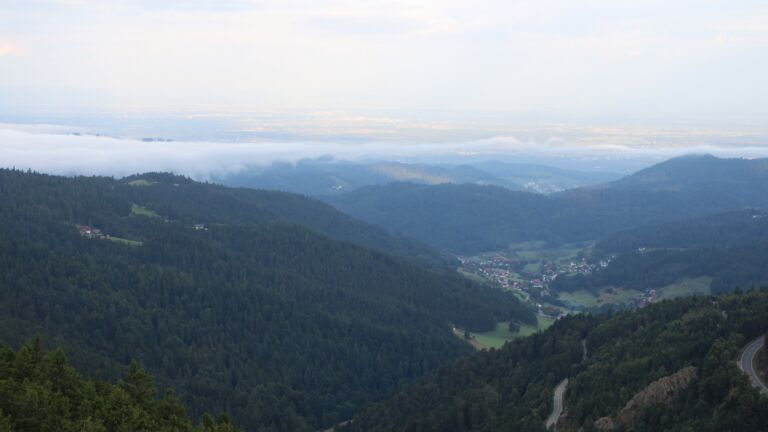 Dieses Bild zeigt eine Webcam-Aufnahme vom Achertal, aufgenommen am Freitag, den 22.08.2025 um 07:40 Uhr. Die Temperatur betrug 11.1°C.