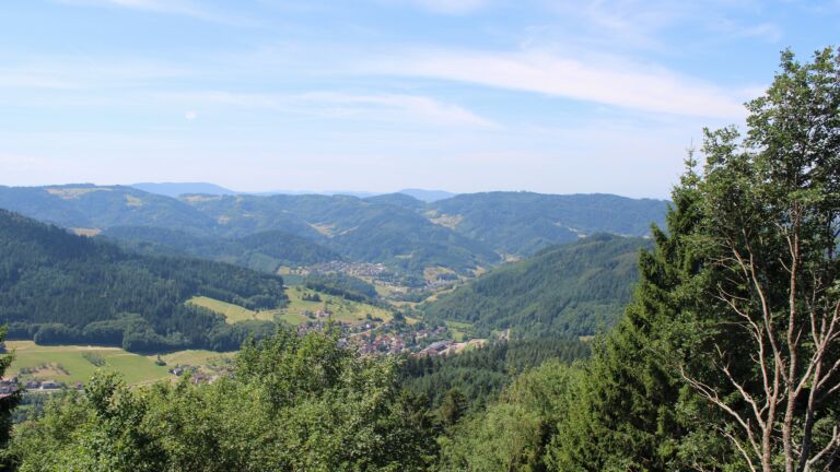 Dieses Bild zeigt eine Webcam-Aufnahme vom Achertal, aufgenommen am Samstag, den 11.07.2026 um 12:10 Uhr. Die Temperatur betrug 27.4°C.