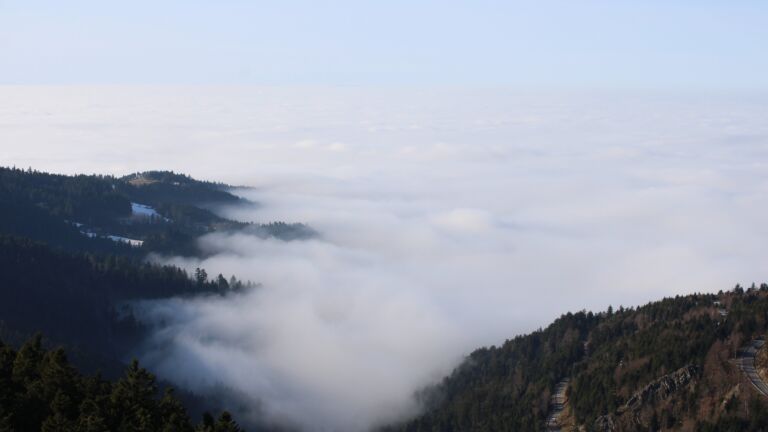 Dieses Bild zeigt eine Webcam-Aufnahme vom Achertal, aufgenommen am Sonntag, den 18.01.2026 um 13:30 Uhr. Die Temperatur betrug 6.5°C.
